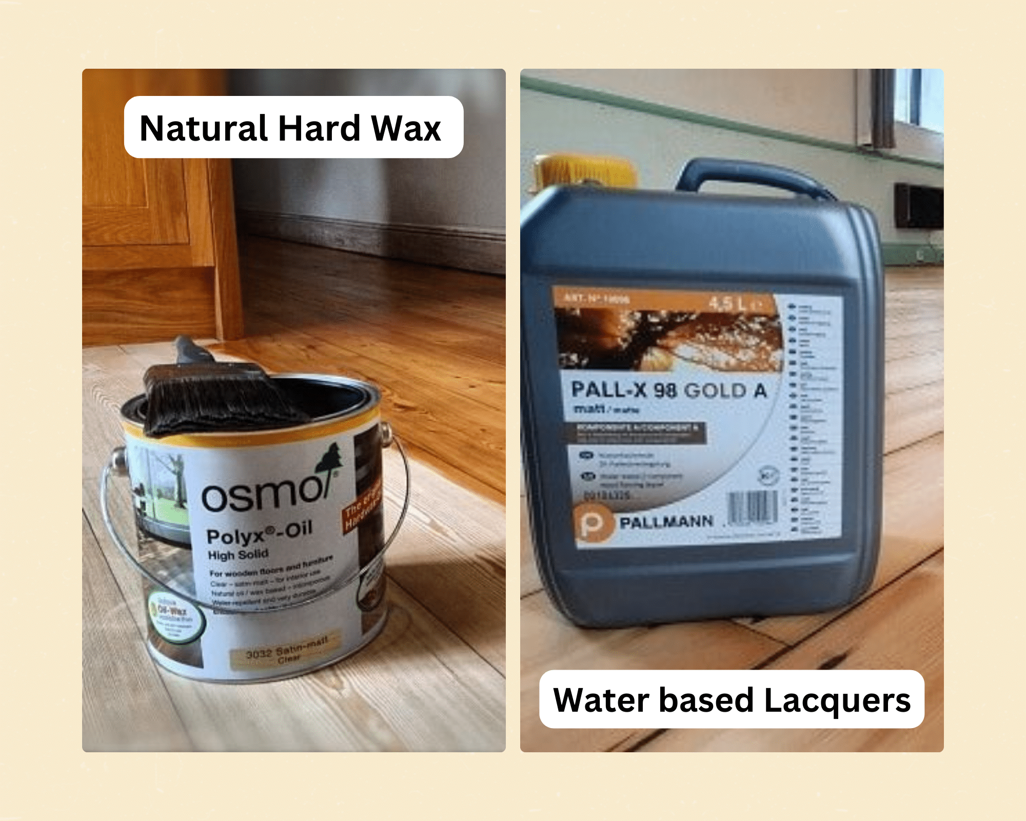 The difference between Natural Hardwax and Water-based Lacquers?